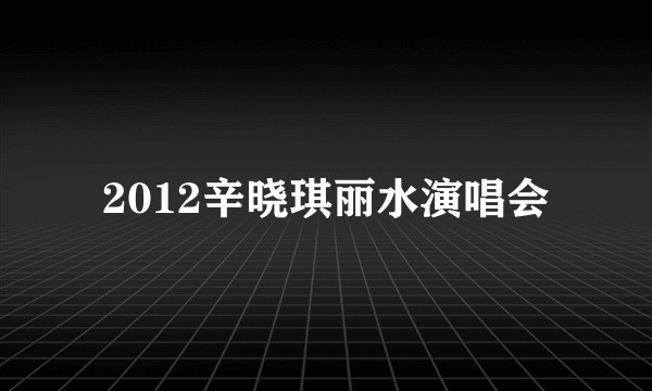 2012辛晓琪丽水演唱会