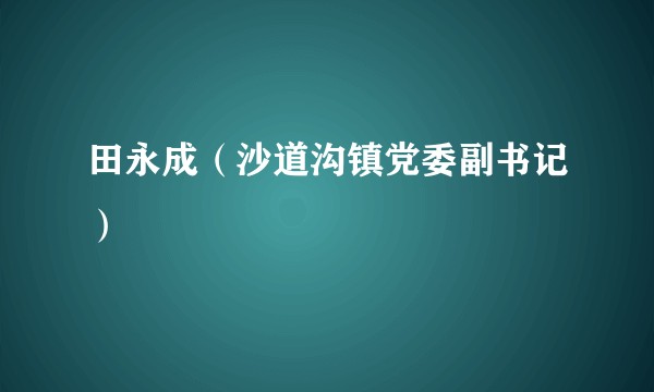 田永成（沙道沟镇党委副书记）