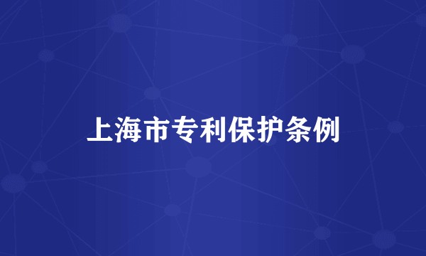 上海市专利保护条例