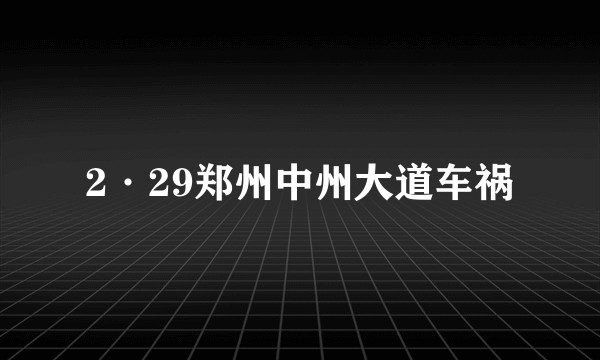 2·29郑州中州大道车祸