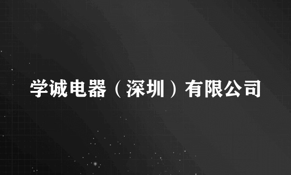 学诚电器(深圳)有限公司