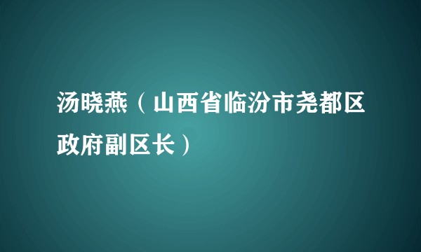 汤晓燕（山西省临汾市尧都区政府副区长）