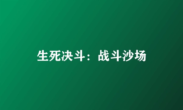 生死决斗：战斗沙场