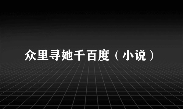 众里寻她千百度(小说)