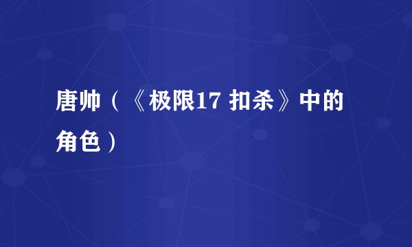唐帅(《极限17 扣杀》中的角色)