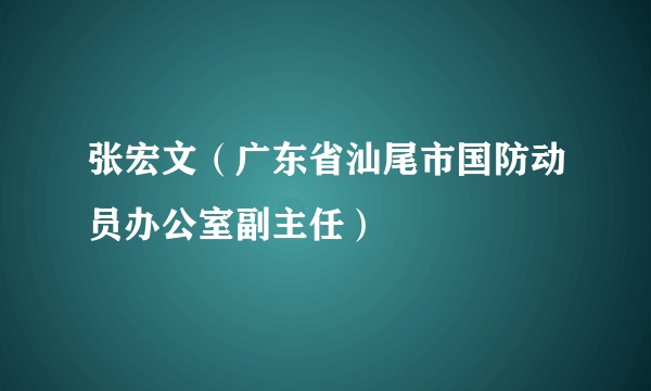 张宏文（广东省汕尾市国防动员办公室副主任）