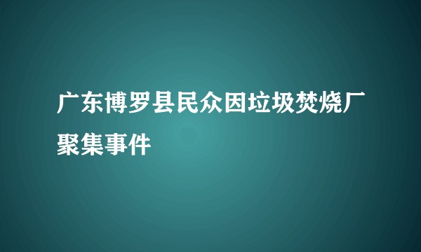 广东博罗县民众因垃圾焚烧厂聚集事件
