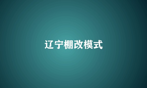 辽宁棚改模式
