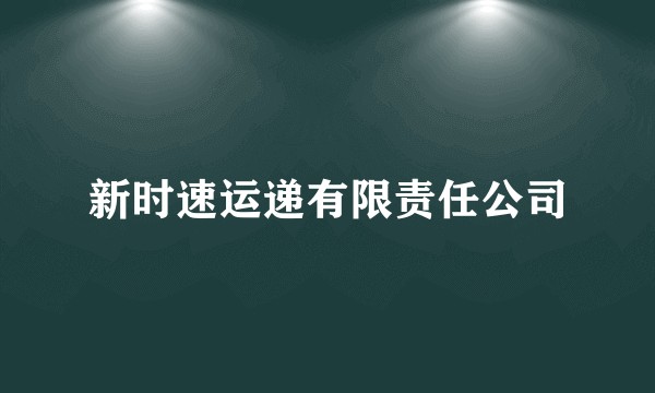 新时速运递有限责任公司
