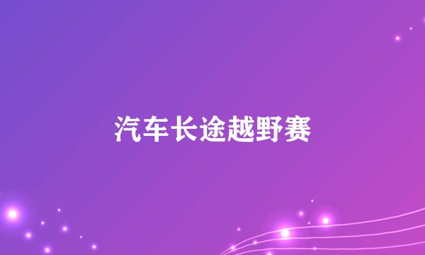 汽车长途越野赛