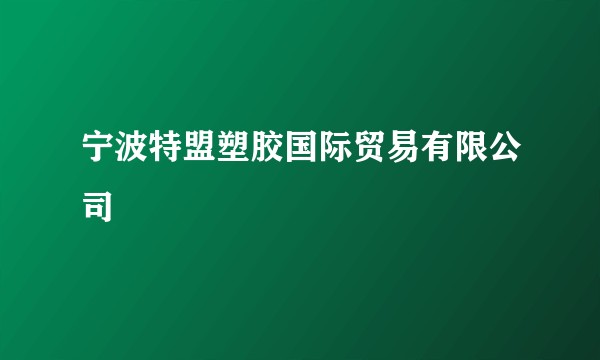 宁波特盟塑胶国际贸易有限公司