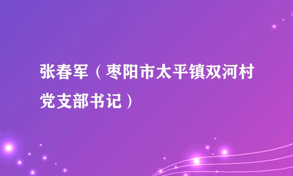 张春军（枣阳市太平镇双河村党支部书记）