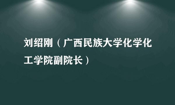 刘绍刚（广西民族大学化学化工学院副院长）