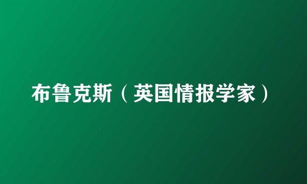 布鲁克斯（英国情报学家）