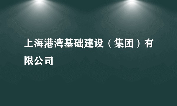 上海港湾基础建设（集团）有限公司