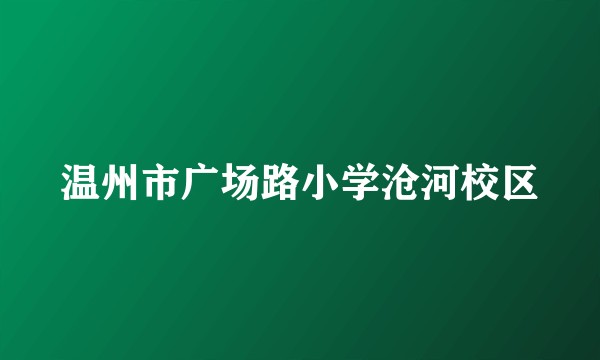 温州市广场路小学沧河校区