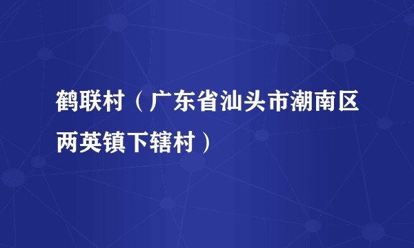 鹤联村（广东省汕头市潮南区两英镇下辖村）