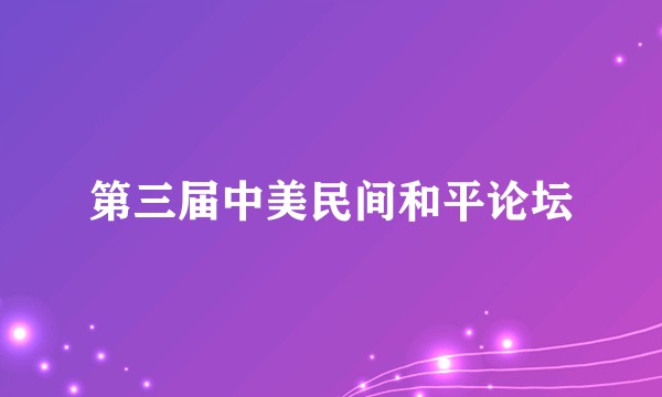 第三届中美民间和平论坛