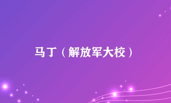 马丁（解放军大校）