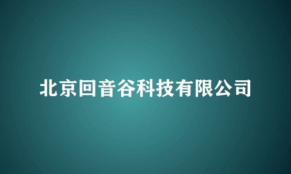 北京回音谷科技有限公司