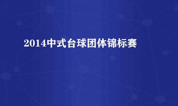 2014中式台球团体锦标赛