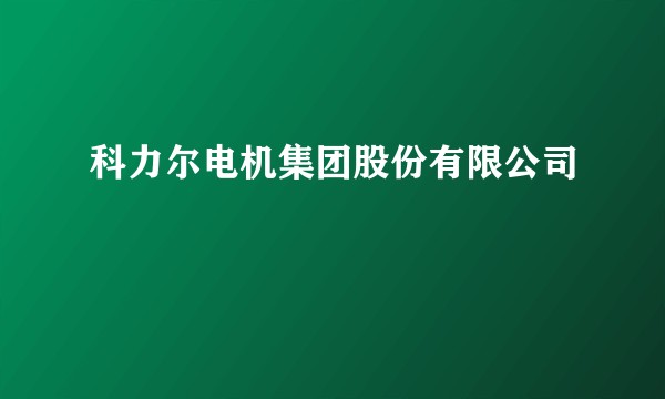 科力尔电机集团股份有限公司