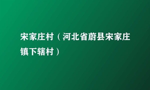 宋家庄村（河北省蔚县宋家庄镇下辖村）