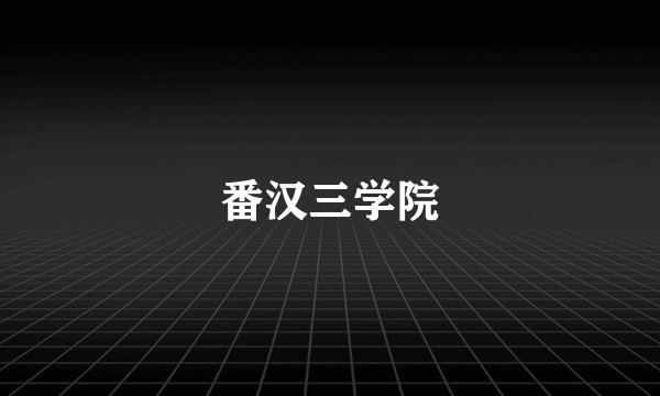 番汉三学院