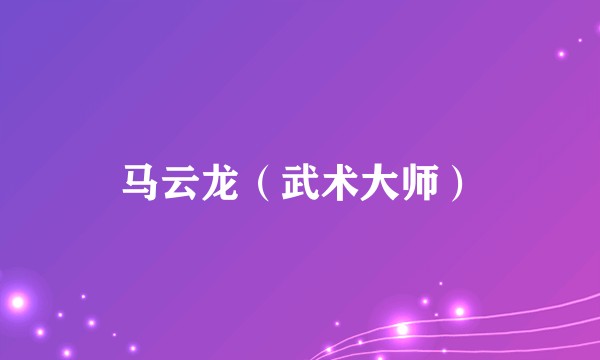 马云龙（武术大师）