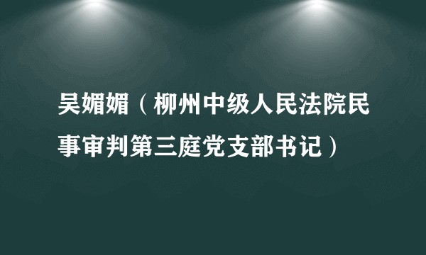 吴媚媚（柳州中级人民法院民事审判第三庭党支部书记）