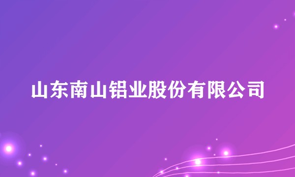 山东南山铝业股份有限公司