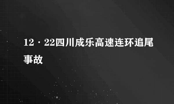 12·22四川成乐高速连环追尾事故