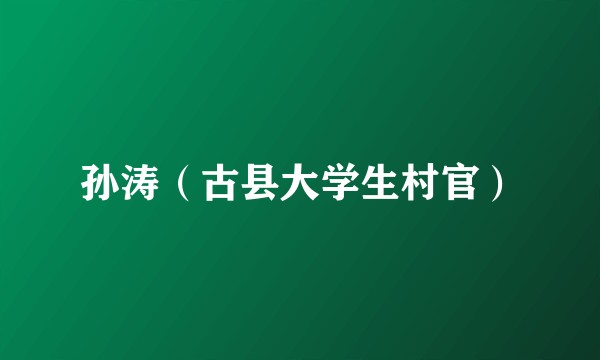 孙涛（古县大学生村官）