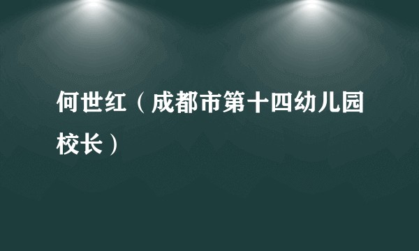 何世红（成都市第十四幼儿园校长）