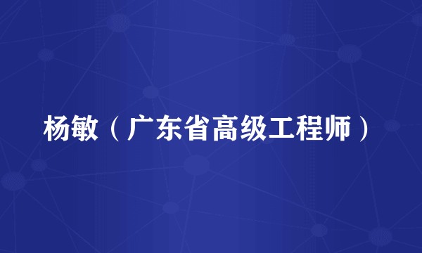 杨敏(广东省高级工程师)