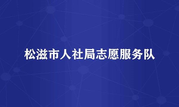 松滋市人社局志愿服务队