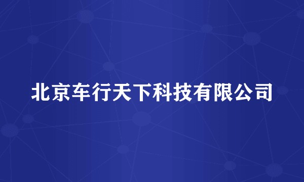 北京车行天下科技有限公司