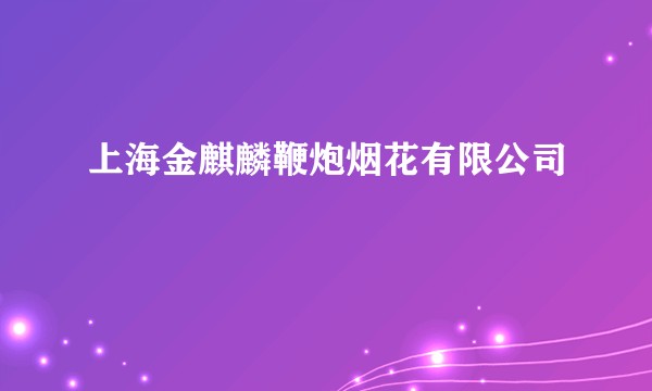 上海金麒麟鞭炮烟花有限公司