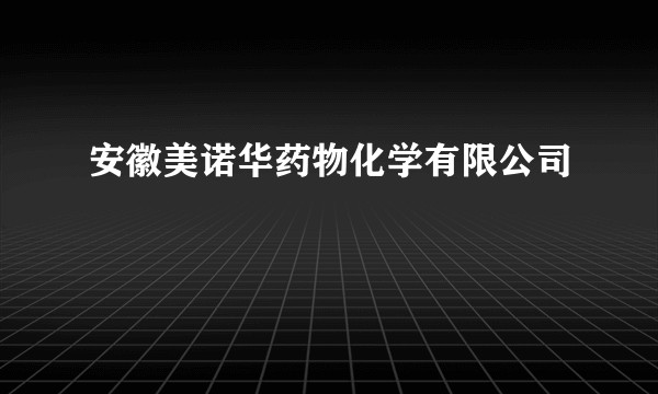 安徽美诺华药物化学有限公司