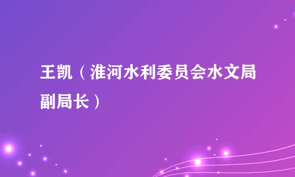 王凯（淮河水利委员会水文局副局长）