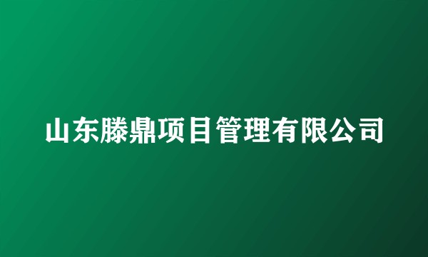 山东滕鼎项目管理有限公司
