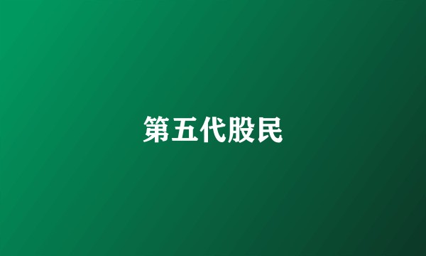 第五代股民