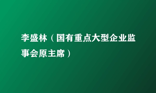 李盛林（国有重点大型企业监事会原主席）