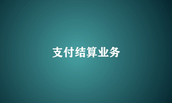 支付结算业务