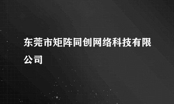 东莞市矩阵同创网络科技有限公司