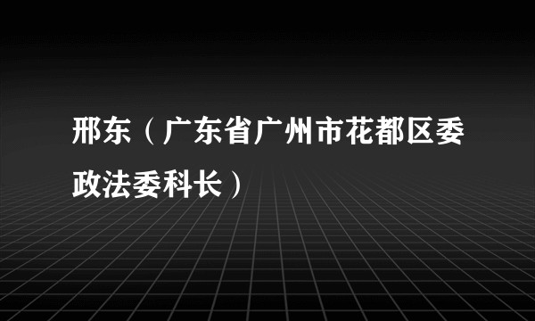 邢东（广东省广州市花都区委政法委科长）