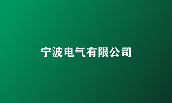 宁波电气有限公司