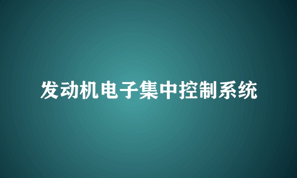 发动机电子集中控制系统