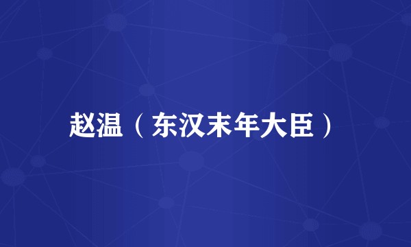 赵温（东汉末年大臣）