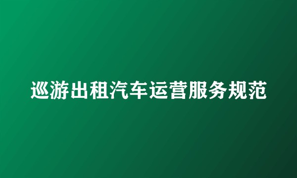 巡游出租汽车运营服务规范